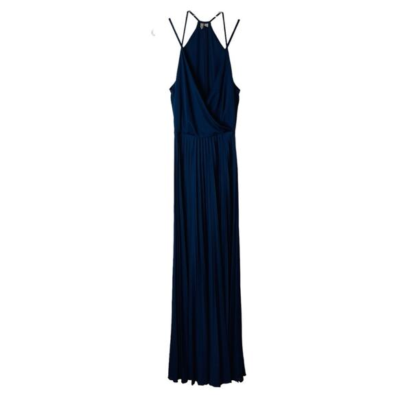 ASOS Dresses & Skirts - ASOS blue navy pleated tank cross wedding evening stretchy maxi dress 6